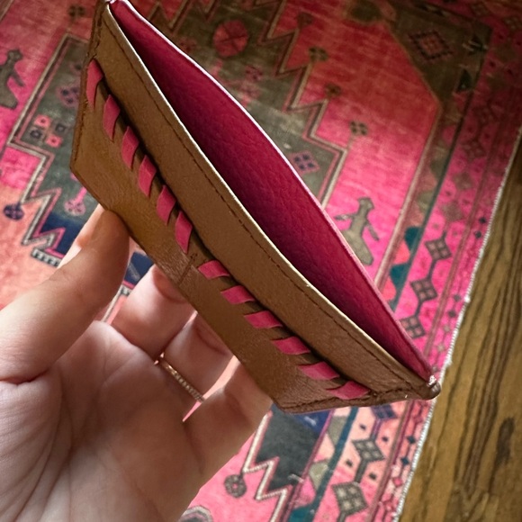 Fossil | Brown and Pink Leather Card Holder - Picture 4 of 4